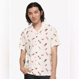 STRANGER THINGS AOP KIDS LOGO Unisex WOVEN BUTTON-UP SHIRT!
